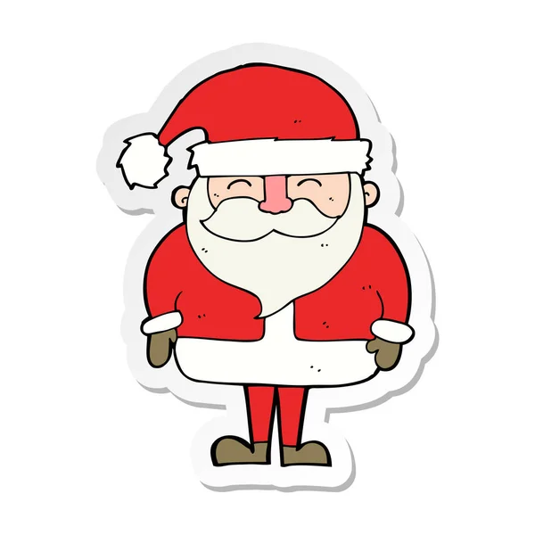 Sticker eines Cartoon-Weihnachtsmannes — Stockvektor