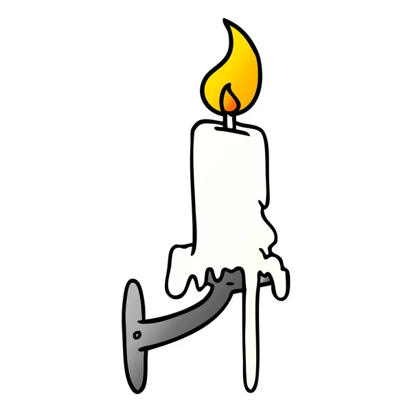 Hand Gezeichneter Gradient Cartoon Doodle Eines Kerzenständers — Stockvektor