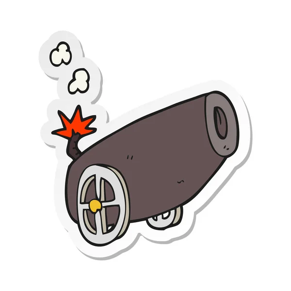 Sticker of a cartoon cannon — Stock Vector