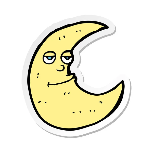 幸せな漫画の月のステッカー — ストックベクタ