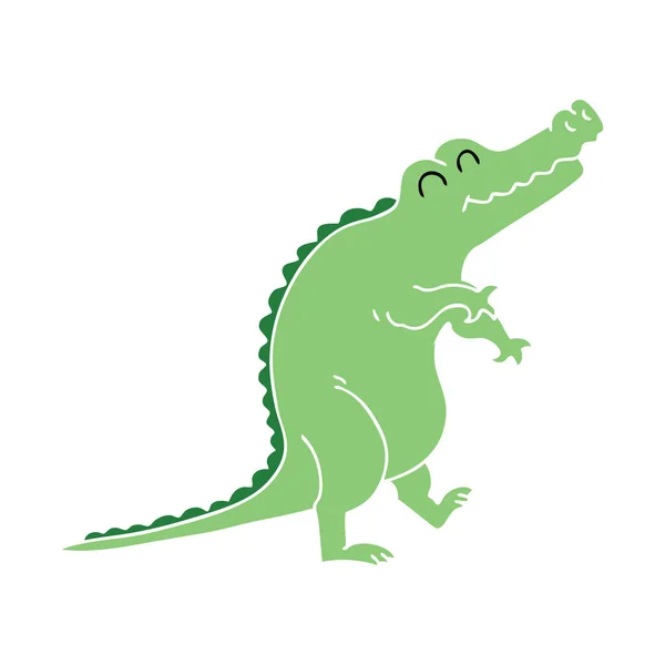 Schrulliges handgezeichnetes Krokodil — Stockvektor