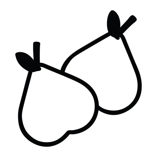 Organic Pears Icon Symbol — Stock Vector