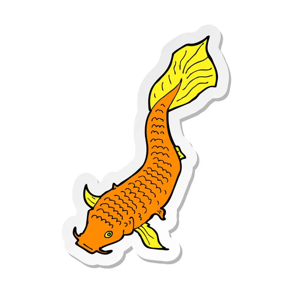 Sticker Cartoon Fish — Stock Vector