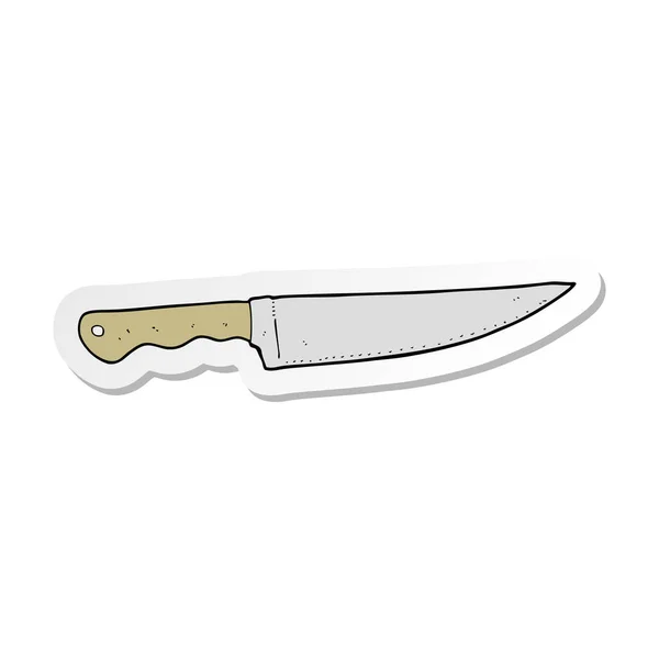 Etiket Bir Karikatür Mutfak Bıçak — Stok Vektör
