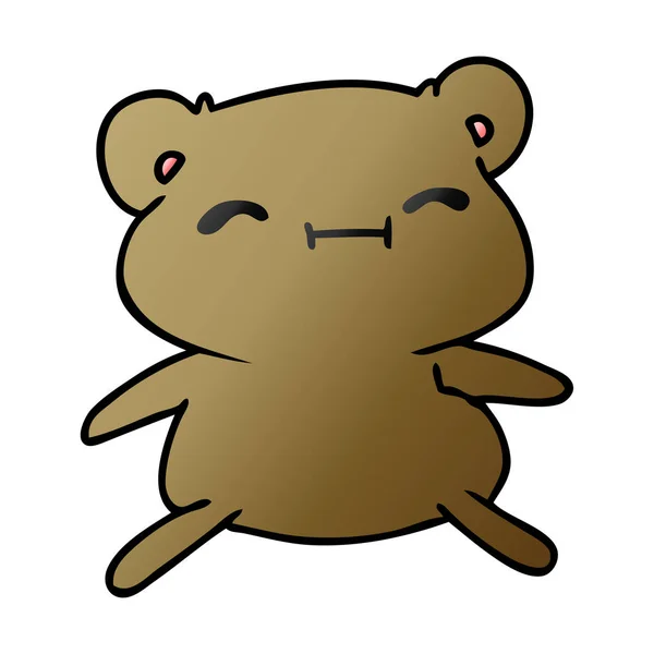 Dégradé dessin animé kawaii mignon ours en peluche — Image vectorielle