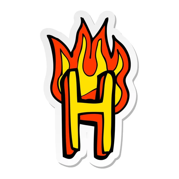 Sticker van een cartoon vlammende brief — Stockvector