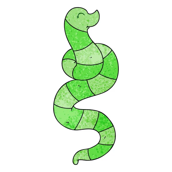 Eccentrico mano disegnato cartone animato serpente — Vettoriale Stock