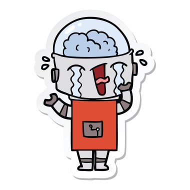 robot ağlıyor çizgi film etiketi