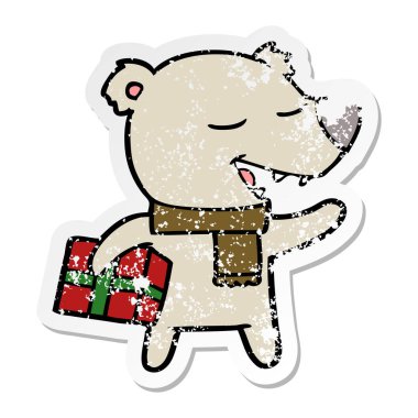 hediye ile bir çizgi film ayının sıkıntılı etiket