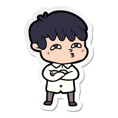 bir çizgi film meraklı adam etiketi