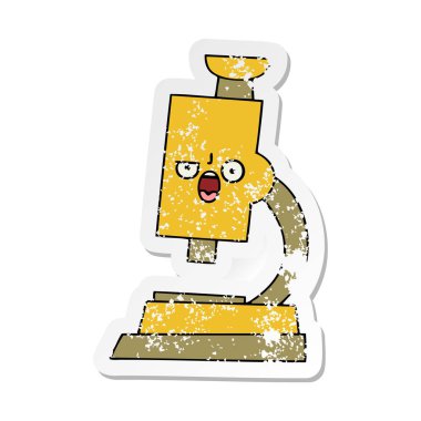 sevimli çizgi mikroskop sıkıntılı etiket