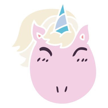 ilginç el çizilmiş karikatür tek boynuzlu at