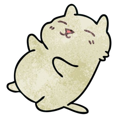 ilginç el çizilmiş karikatür kedi