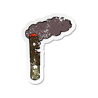 bir çizgi film puro Retro sıkıntılı etiket