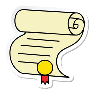 sevimli çizgi önemli belgenin etiket