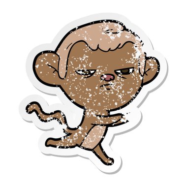 bir karikatür maymun sıkıntılı etiket