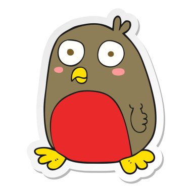 etiket bir karikatür Noel robin