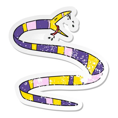 bir çizgi film zehirli yılan sıkıntılı etiket