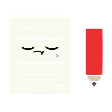 düz renk retro çizgi film test kağıt