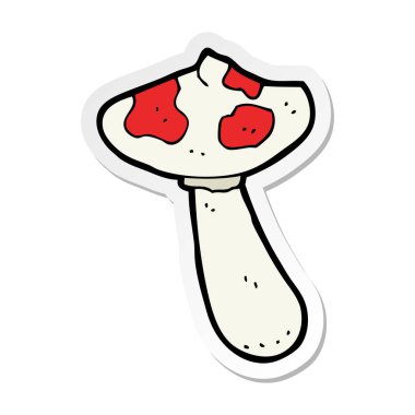 bir çizgi film mantarı etiket