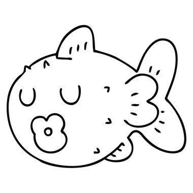 ilginç çizim karikatür balık 