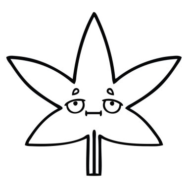 bir sonbahar yaprak çizim karikatür