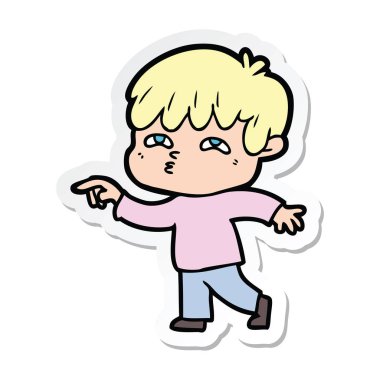 bir çizgi film meraklı adam etiketi