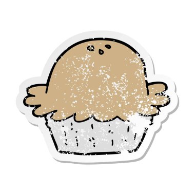 bir çizgi film pastası sıkıntılı etiket