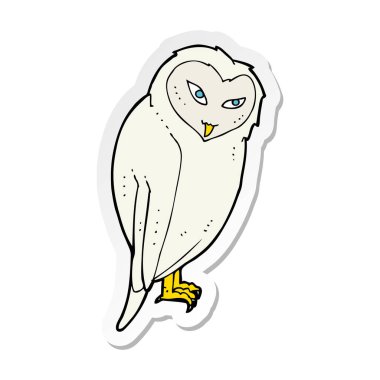 etiket bir karikatür baykuş