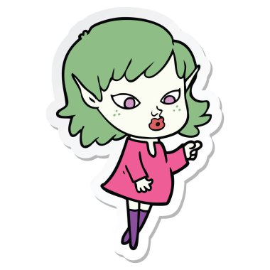 etiket işaretleme bir karikatür elf kızı