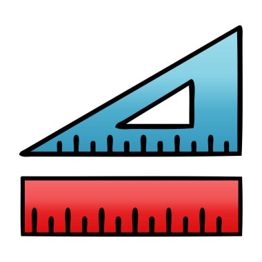 Degrade gölgeli karikatür bir matematik seti