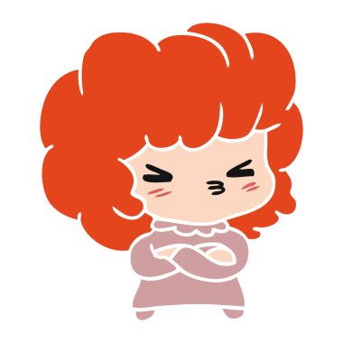 bir şirin çapraz kawaii kız çizgi film gösterimi