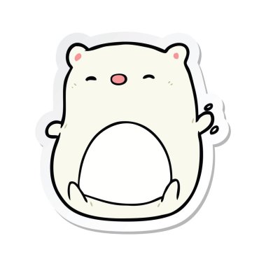 bir çizgi film kutup ayısı etiketi