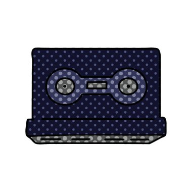 retro bir kaset karikatür doodle