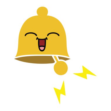 düz renk retro karikatür bir zil çan