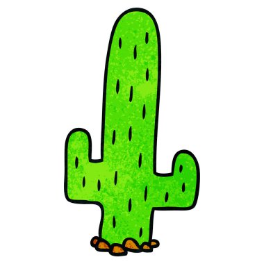 elle çizilmiş karikatür doodle bir kaktüs dokulu 