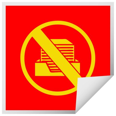 etiket karikatür bir kağıtsız ofis sembol peeling Meydanı