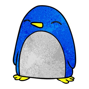 dokulu karikatür doodle sevimli penguen