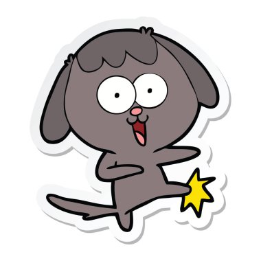 sevimli çizgi köpek etiket