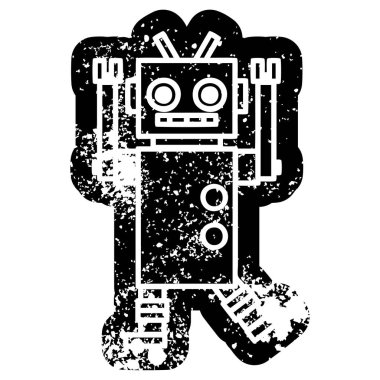 Robot sıkıntılı simgesi dans