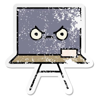 sevimli çizgi yazı tahtası sıkıntılı etiket