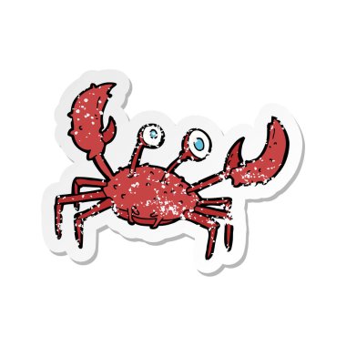 çizgi film Yengeç Retro sıkıntılı etiket