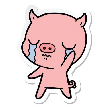 etiket domuz sallayarak veda ağlayan bir çizgi film