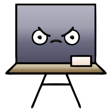 Degrade gölgeli karikatür kara tahta