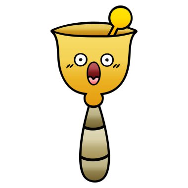 Degrade gölgeli karikatür okul zili