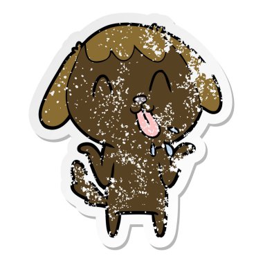 sevimli çizgi köpeklerin sıkıntılı etiket