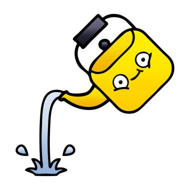 Degrade gölgeli karikatür dökerek su ısıtıcısı