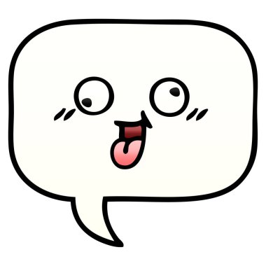 Degrade gölgeli karikatür konuşma balonu