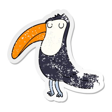 bir çizgi film toucan sıkıntılı etiket