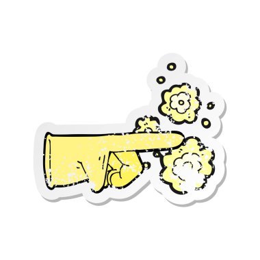 Retro sıkıntılı etiket işaretleme bir lastik eldiven karikatür